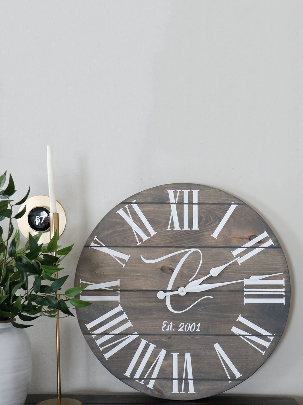 Large Customized Grey Wall Clock Earthly Comfort Clocks 1040-6