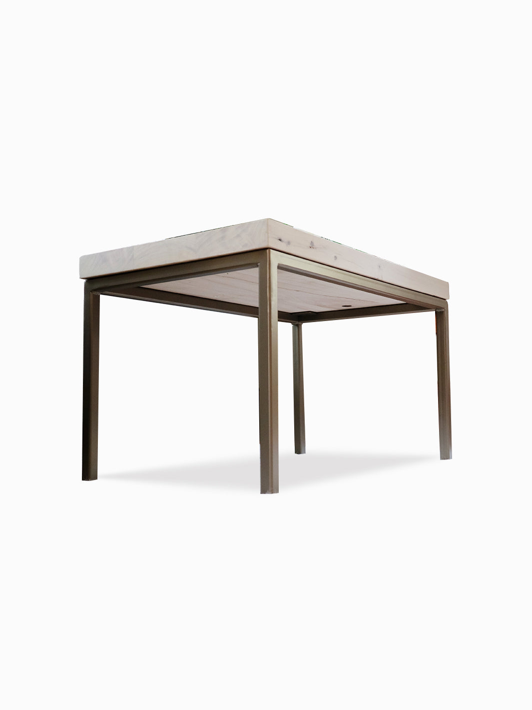 Modern White Maple Coffee Table with Gold Metal Base Earthly Comfort Coffee Tables 1164-1