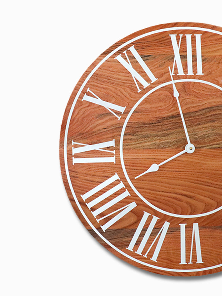 Locust Hardwood Large Wall Clock with Roman Numerals Earthly Comfort Clocks 1204-1
