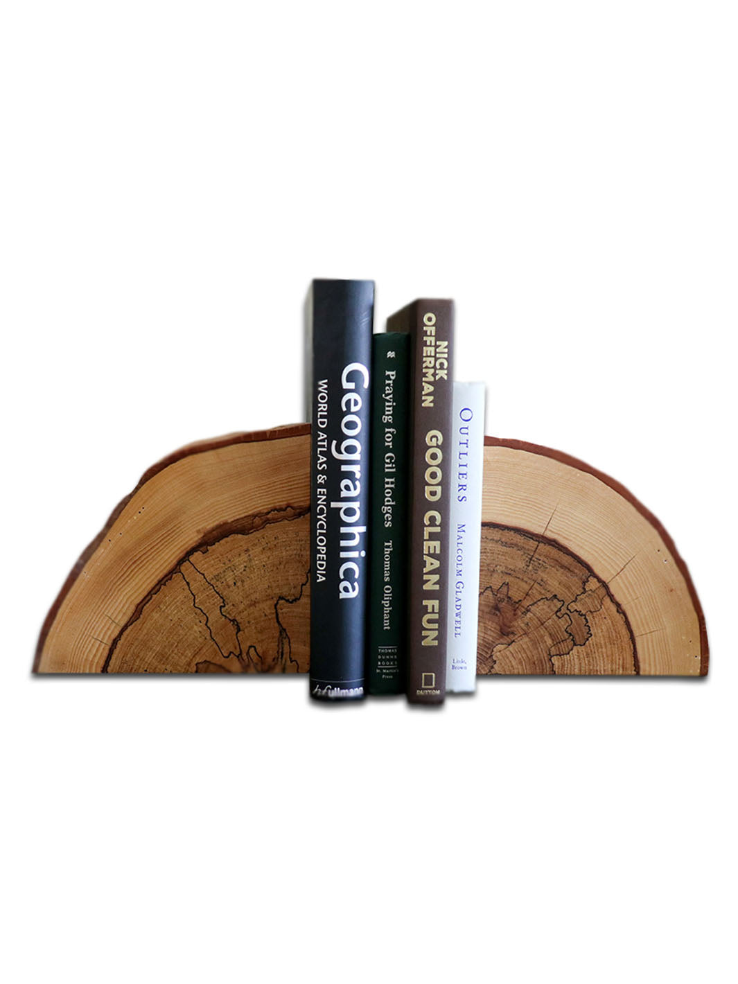 Spalted Hickory Solid Wood Bookends Earthly Comfort Bookends 1257