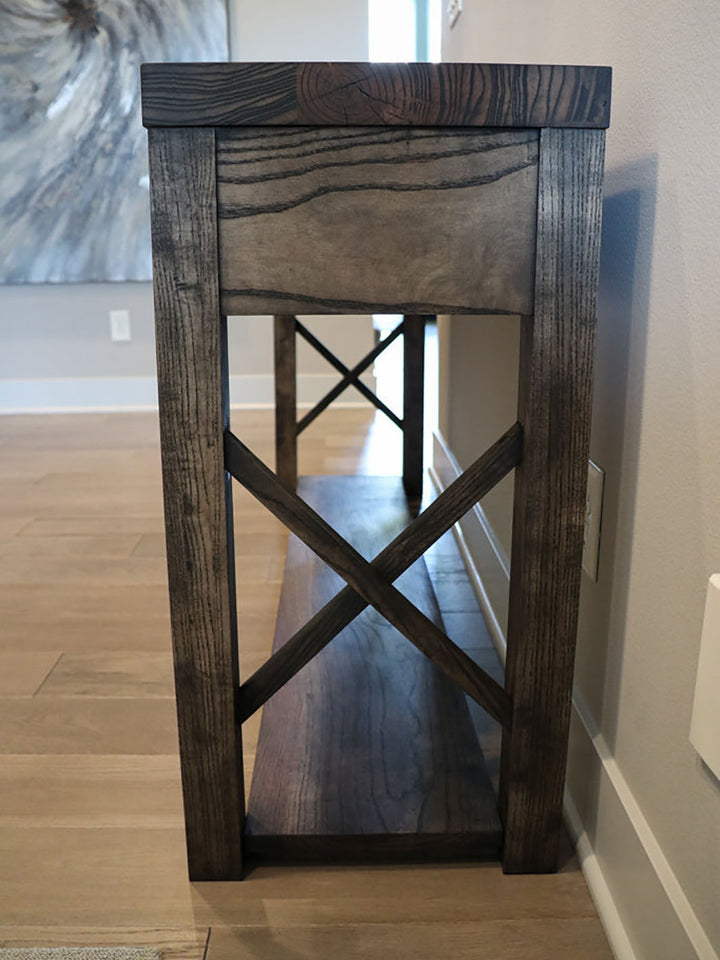 Charcoal Farmhouse Modern Style Ash Console Entry Table Earthly Comfort Side Tables 1270-4
