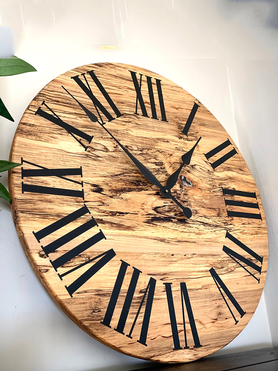 Simple Spalted Maple Wood Wall Clock Earthly Comfort Clocks 1362-2