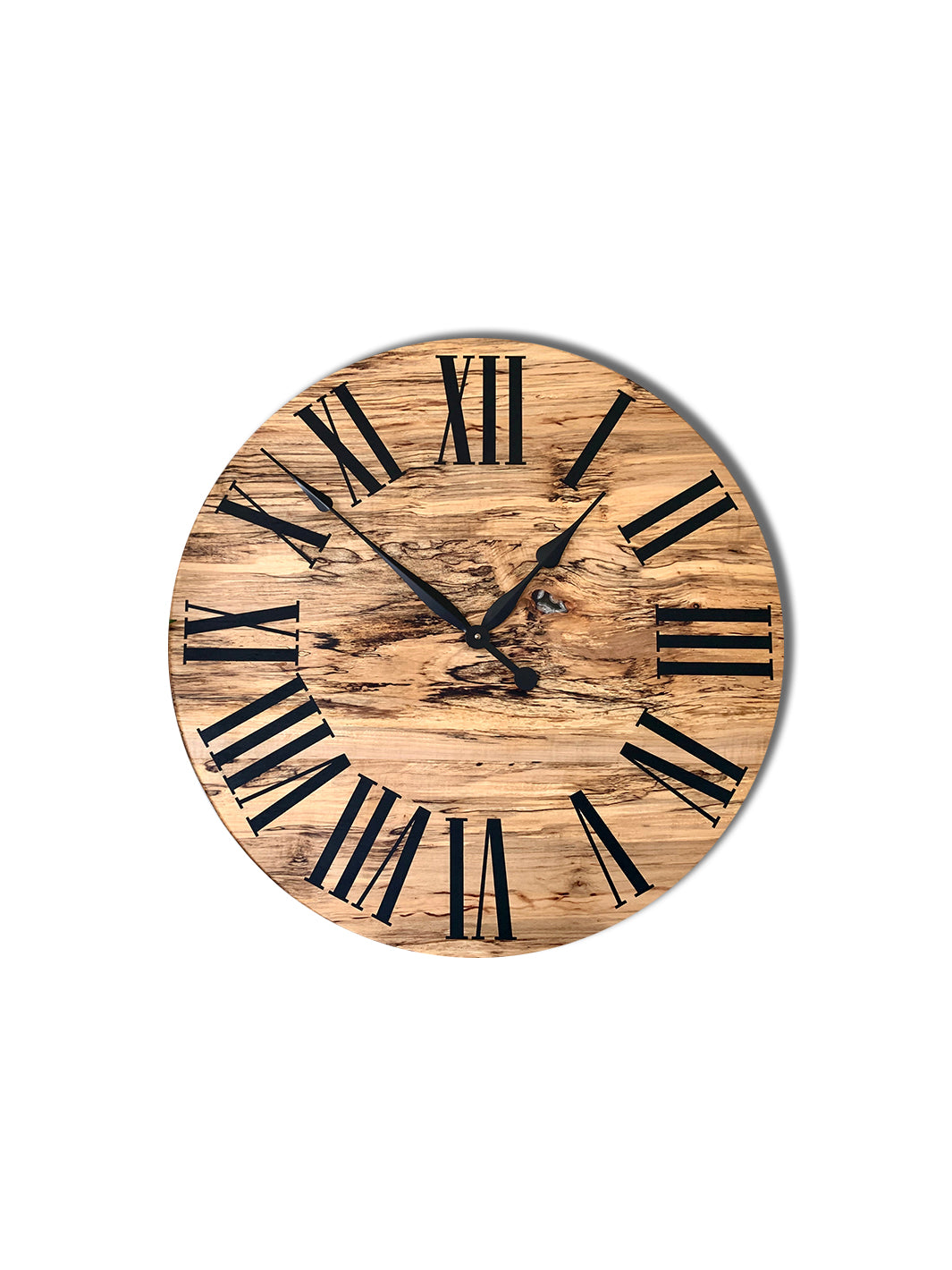 Simple Spalted Maple Wood Wall Clock Earthly Comfort Clocks 1362
