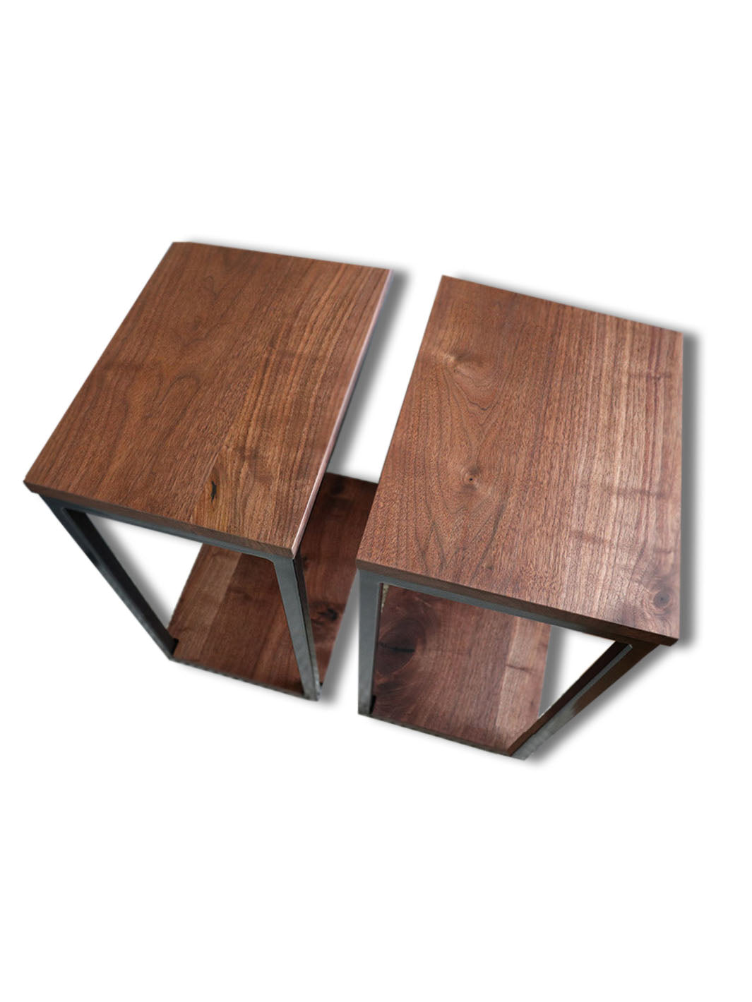 Clear Walnut Modern C Side Table Earthly Comfort Side Tables 1370-1