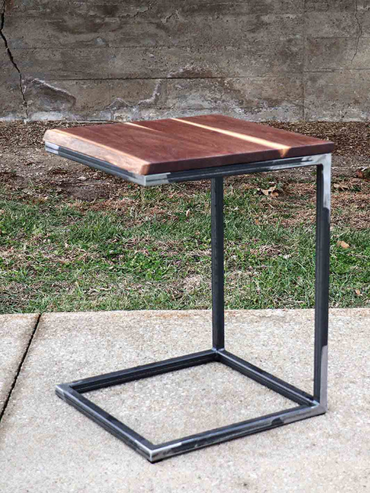 Live Edge Square Walnut C Table, Computer Table, Side Table Earthly Comfort Side Tables 1381-10