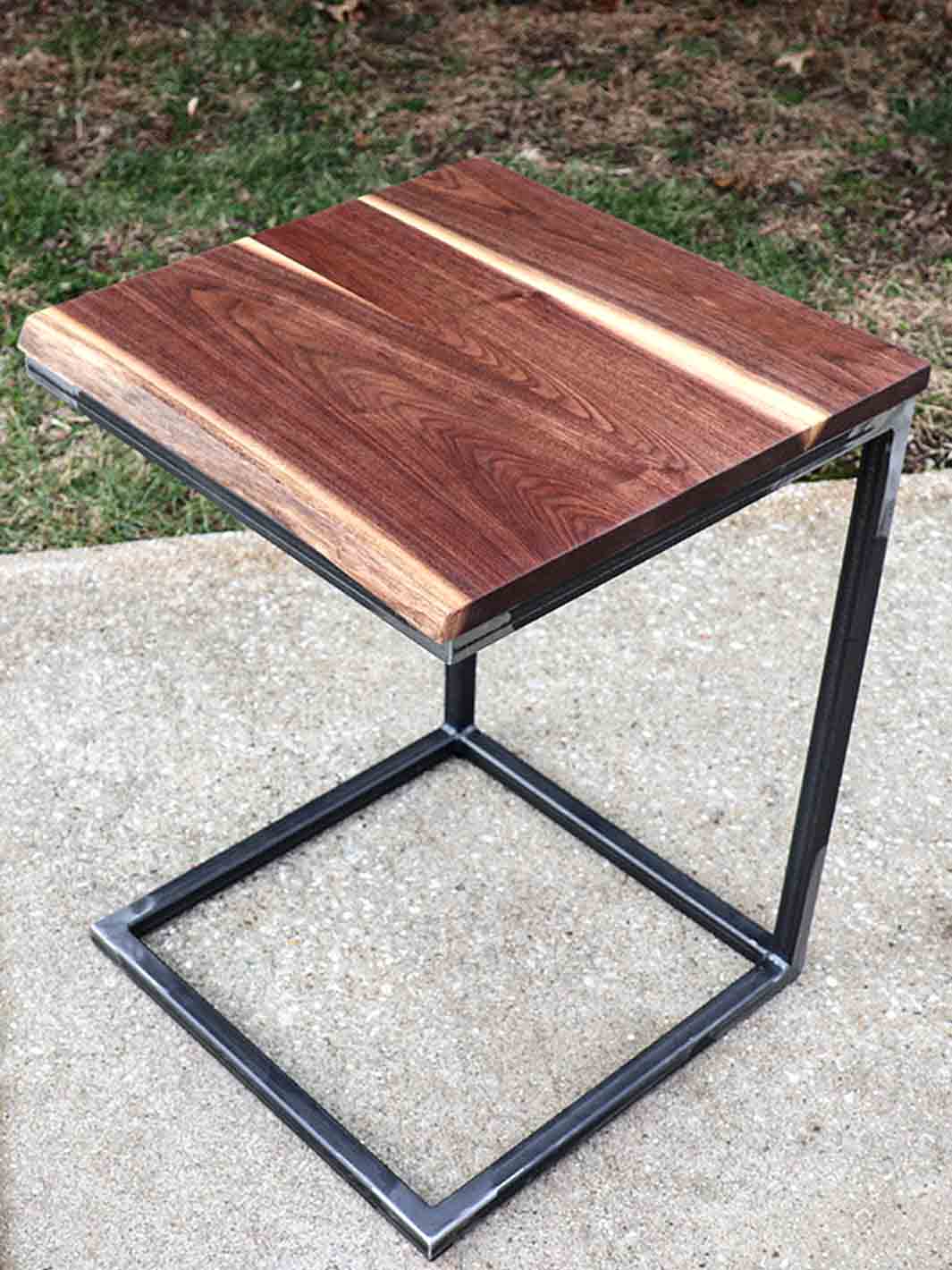 Live Edge Square Walnut C Table, Computer Table, Side Table Earthly Comfort Side Tables 1381-4