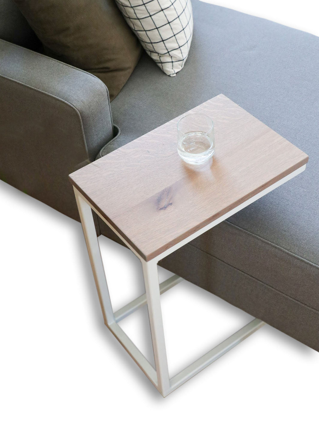 Grey Stained Oak Modern Side C Table Earthly Comfort Side Tables 1429-1