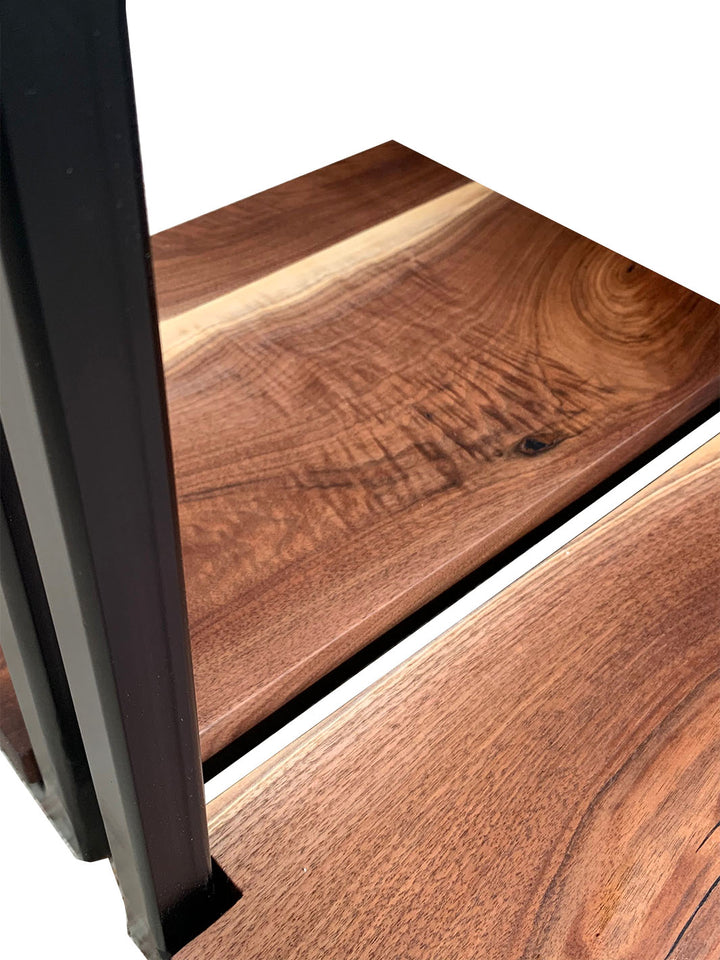 Floor Shelf Live Edge Walnut Wood C Table Earthly Comfort Side Tables 1439-1