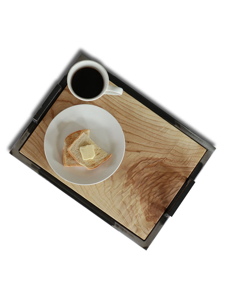 Ash Wood & Metal Bedroom or Bathroom Serving Tray with Handles Earthly Comfort Serving Tray 1560-1