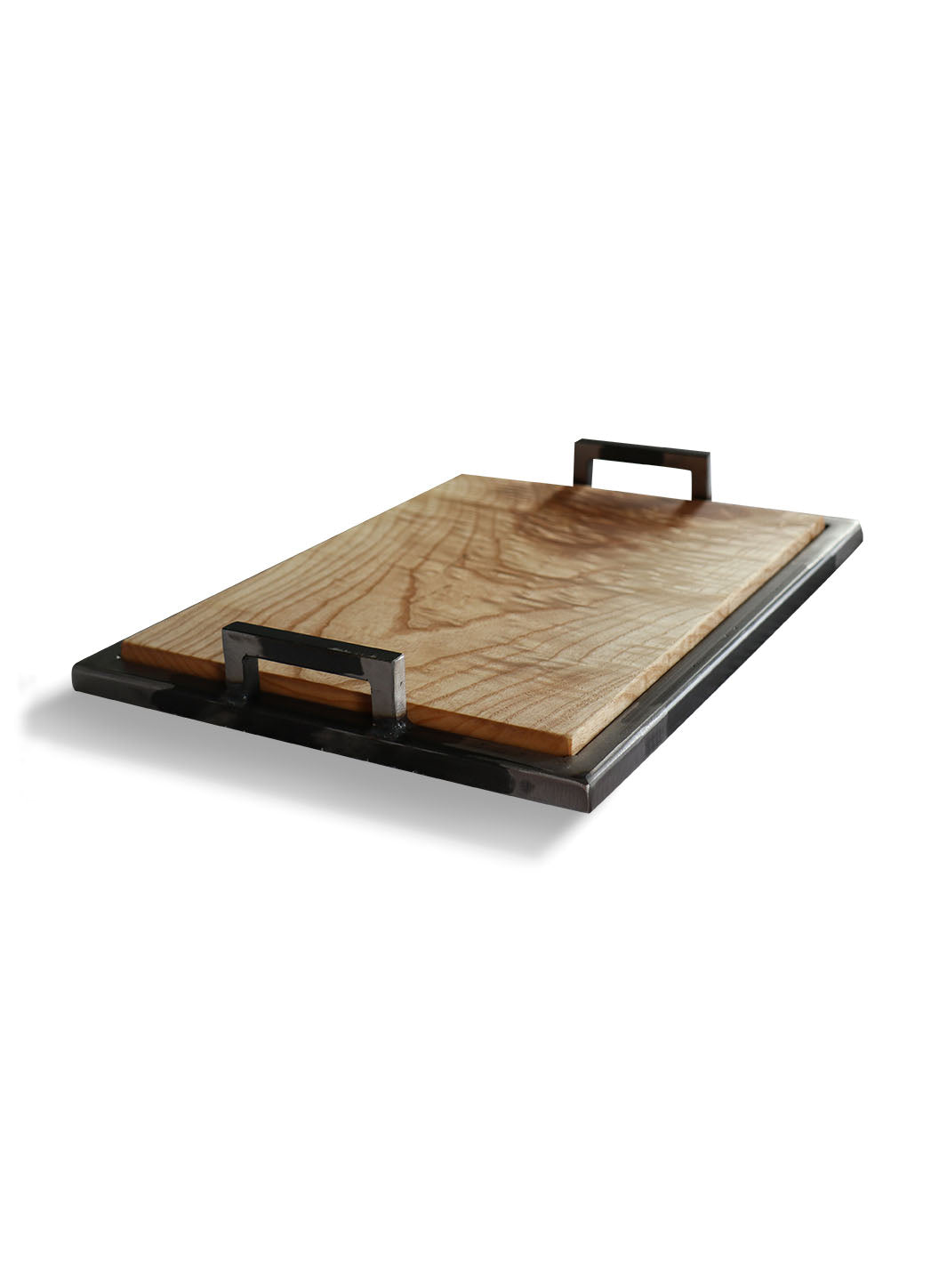 Ash Wood & Metal Bedroom or Bathroom Serving Tray with Handles Earthly Comfort Serving Tray 1560