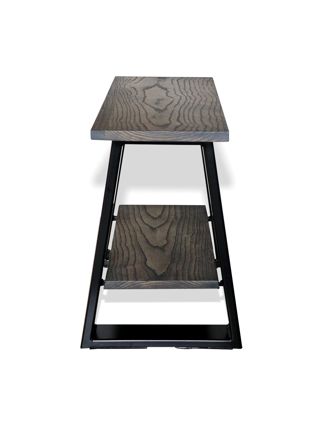 Tapered Industrial Wood & Metal Side Table Earthly Comfort Side Tables 1569