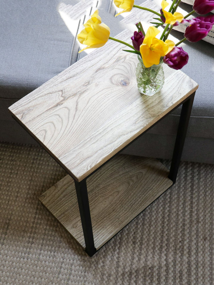 Earthly Comfort Hackberry Floor Shelf Modern C Side Table Earthly Comfort Side Tables 1597-2