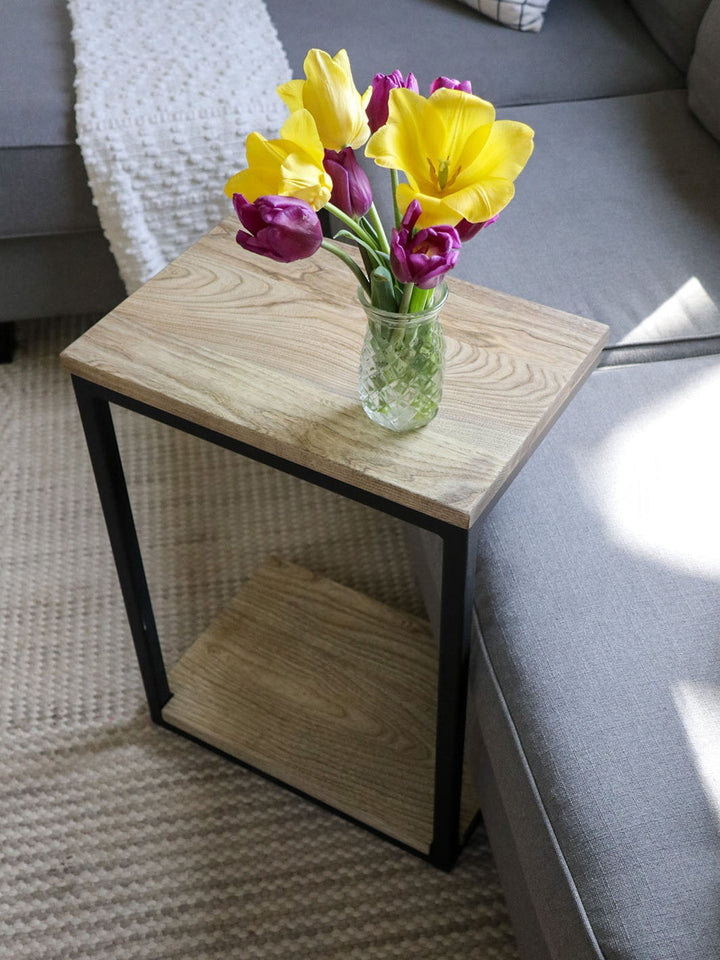 Earthly Comfort Hackberry Floor Shelf Modern C Side Table Earthly Comfort Side Tables 1597-6
