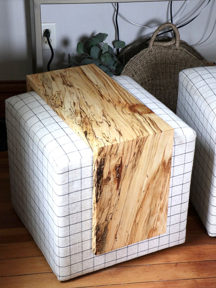 Spalted Maple Ottoman Foot Stool Table Earthly Comfort Ottoman Table 1612-7