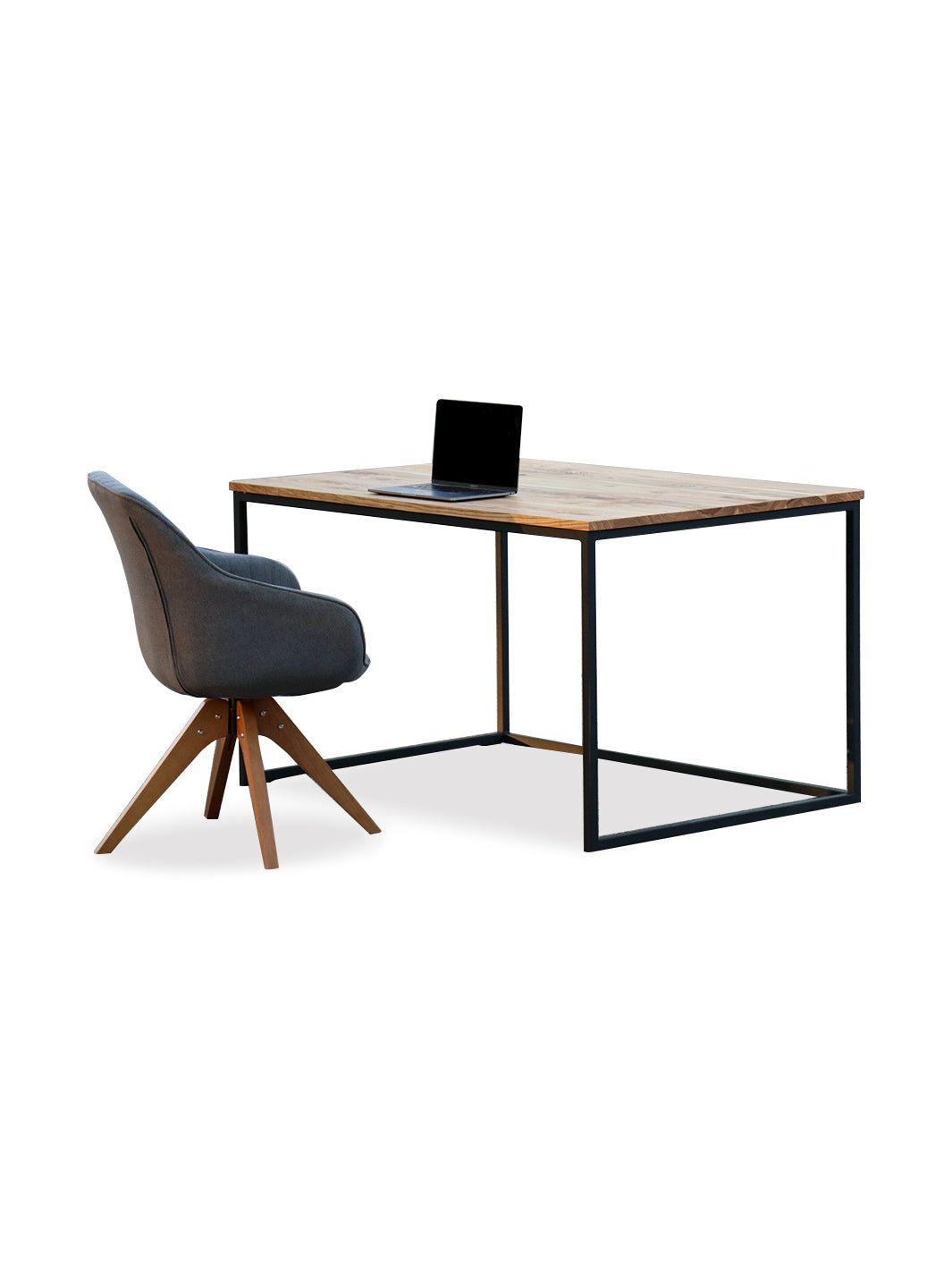 Modern Minimalist Ash Wood & Metal Drafting Writing Desk Table Earthly Comfort Desk 1625-1