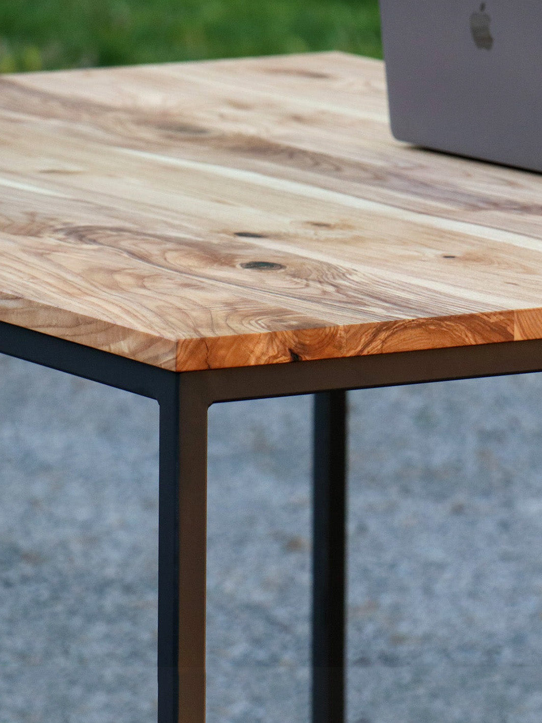 Modern Minimalist Ash Wood & Metal Drafting Writing Desk Table