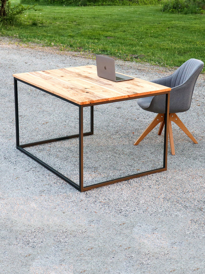 Modern Minimalist Ash Wood & Metal Drafting Writing Desk Table Earthly Comfort Desk 1625-6