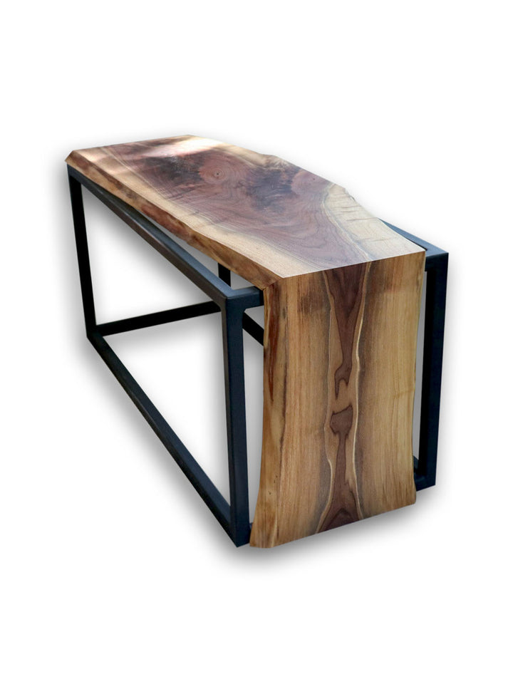 Earthly Comfort Live-Edge Walnut Waterfall Coffee Table Bench Earthly Comfort Coffee Tables 1642