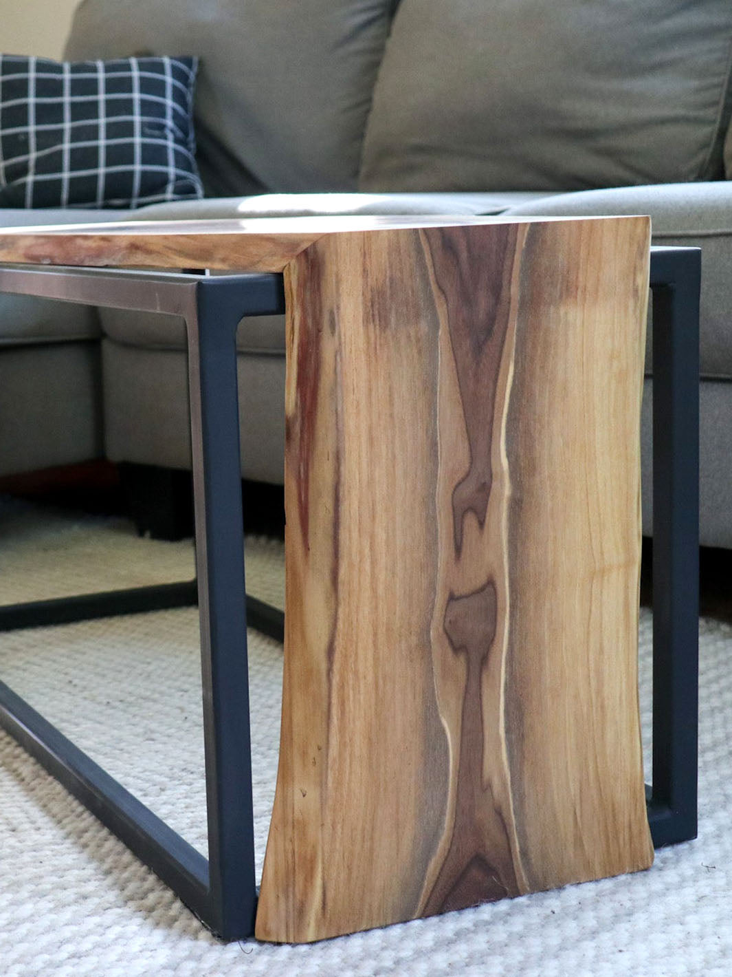 Live-Edge Walnut Waterfall Bench Coffee Table Earthly Comfort Coffee Tables 1654-8