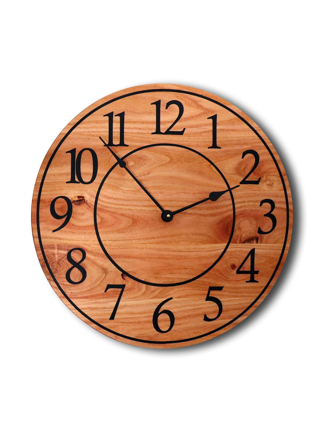 Locust 18" Hardwood Large Wall Clock (in stock) Earthly Comfort Clocks 1672