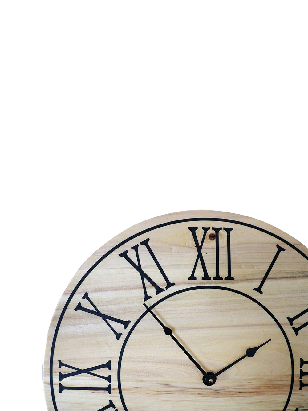 Soft Maple 18" Wood Clock with Black Roman Numerals (in stock) Earthly Comfort Clocks 1681-1