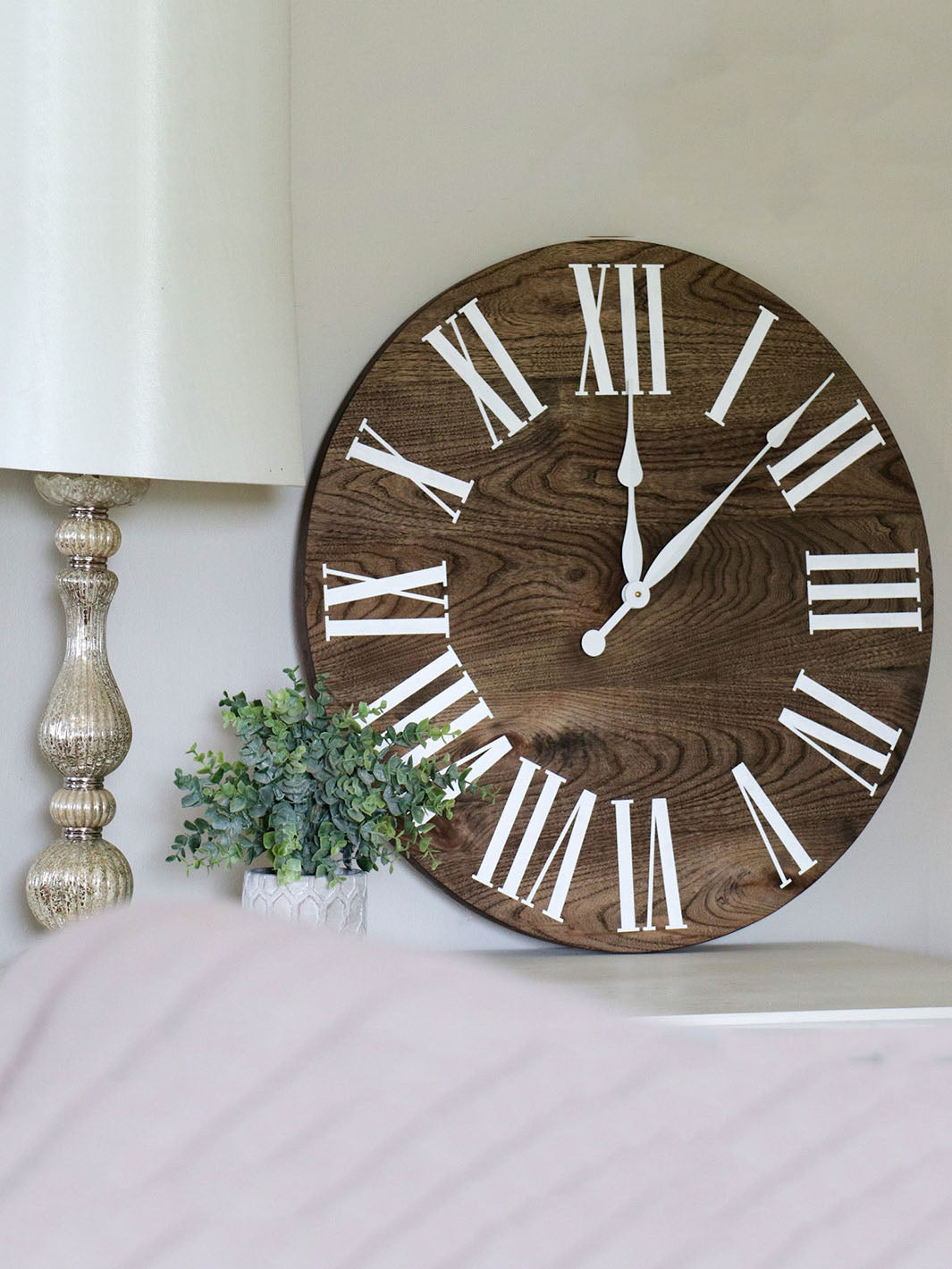 Earthly Comfort 26" Large Grey Solid Hackberry Wood Wall Clock Earthly Comfort Clocks 1685-2