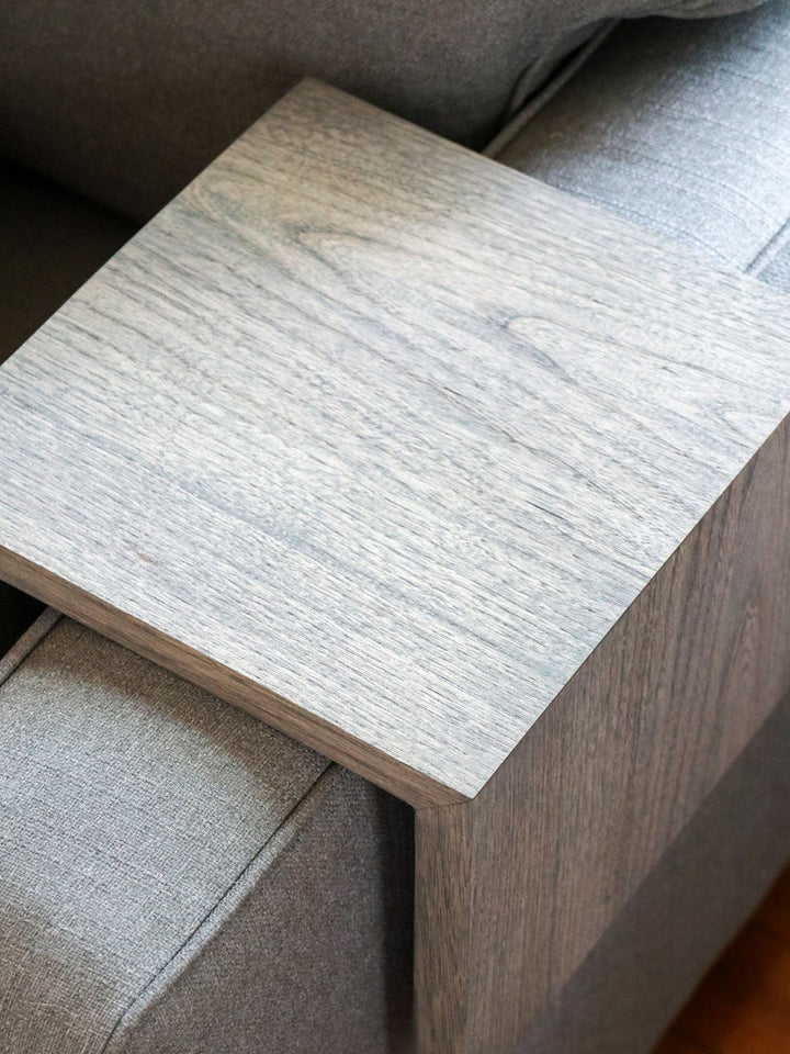 Earthly Comfort Solid Grey Hackberry Hardwood Armrest Table Earthly Comfort Coffee Tables 1686-3