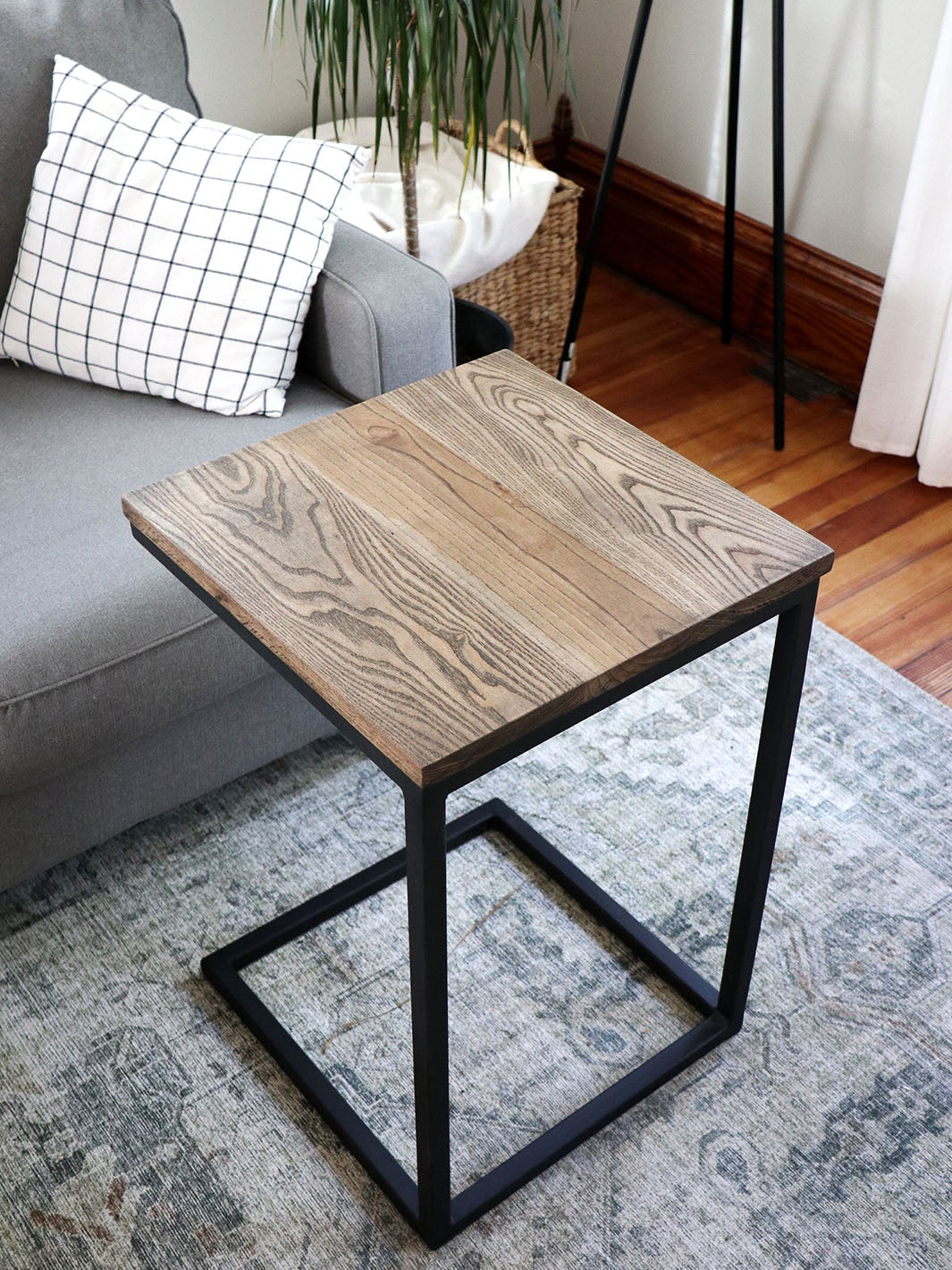 Square Black Stained Ash Square C Table (in stock)