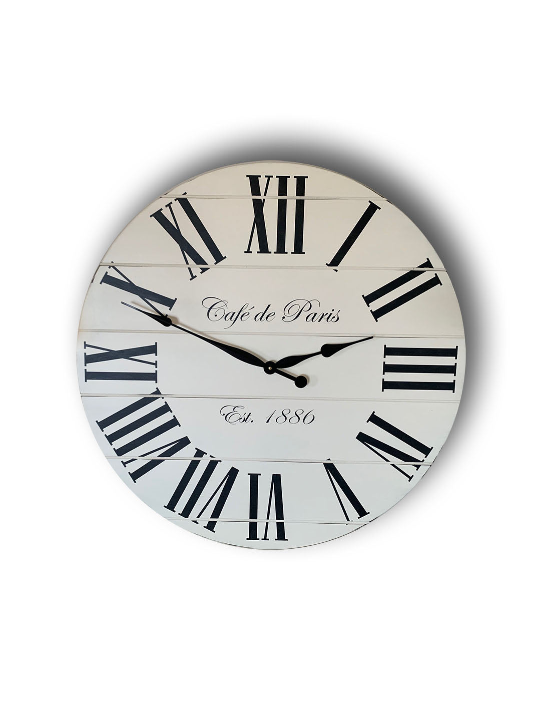 Cafe de Paris White Farmhouse Clock Earthly Comfort Clocks 1878