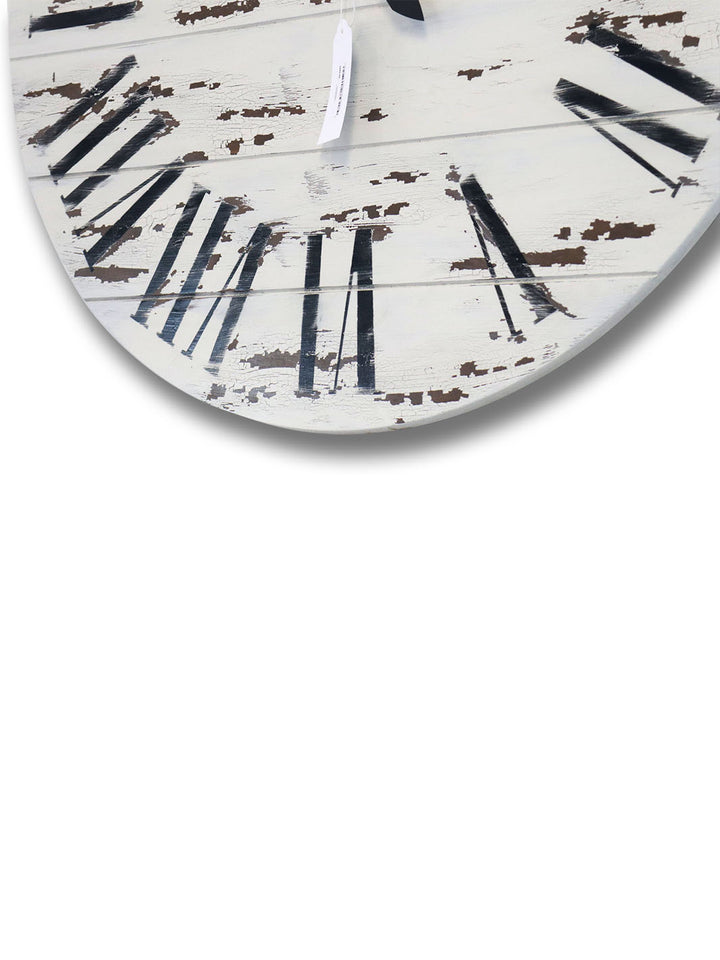 Earthly Comfort 42" Farmhouse Style White Distressed Wall Clock Earthly Comfort Clocks 1889-1