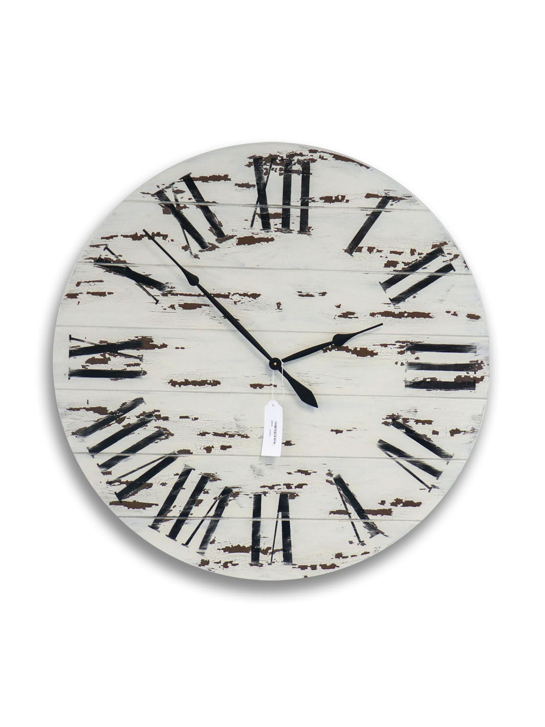 Earthly Comfort 42" Farmhouse Style White Distressed Wall Clock Earthly Comfort Clocks 1889