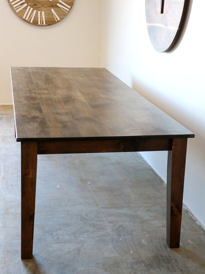 Pine Solid Wood Stained Modern Shaker Dining Table