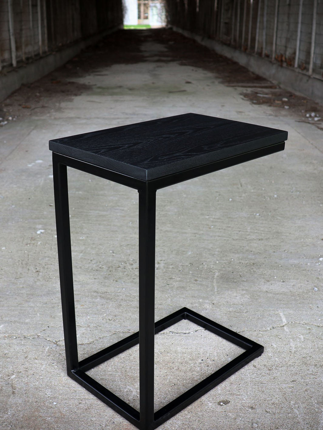 Earthly Comfort Charcoal Black Ash Industrial Side C Table Earthly Comfort Side Tables 2041-2