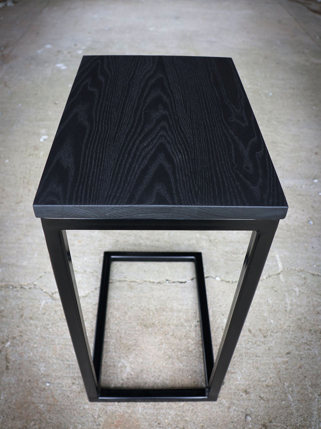 Earthly Comfort Charcoal Black Ash Industrial Side C Table Earthly Comfort Side Tables 2041-3