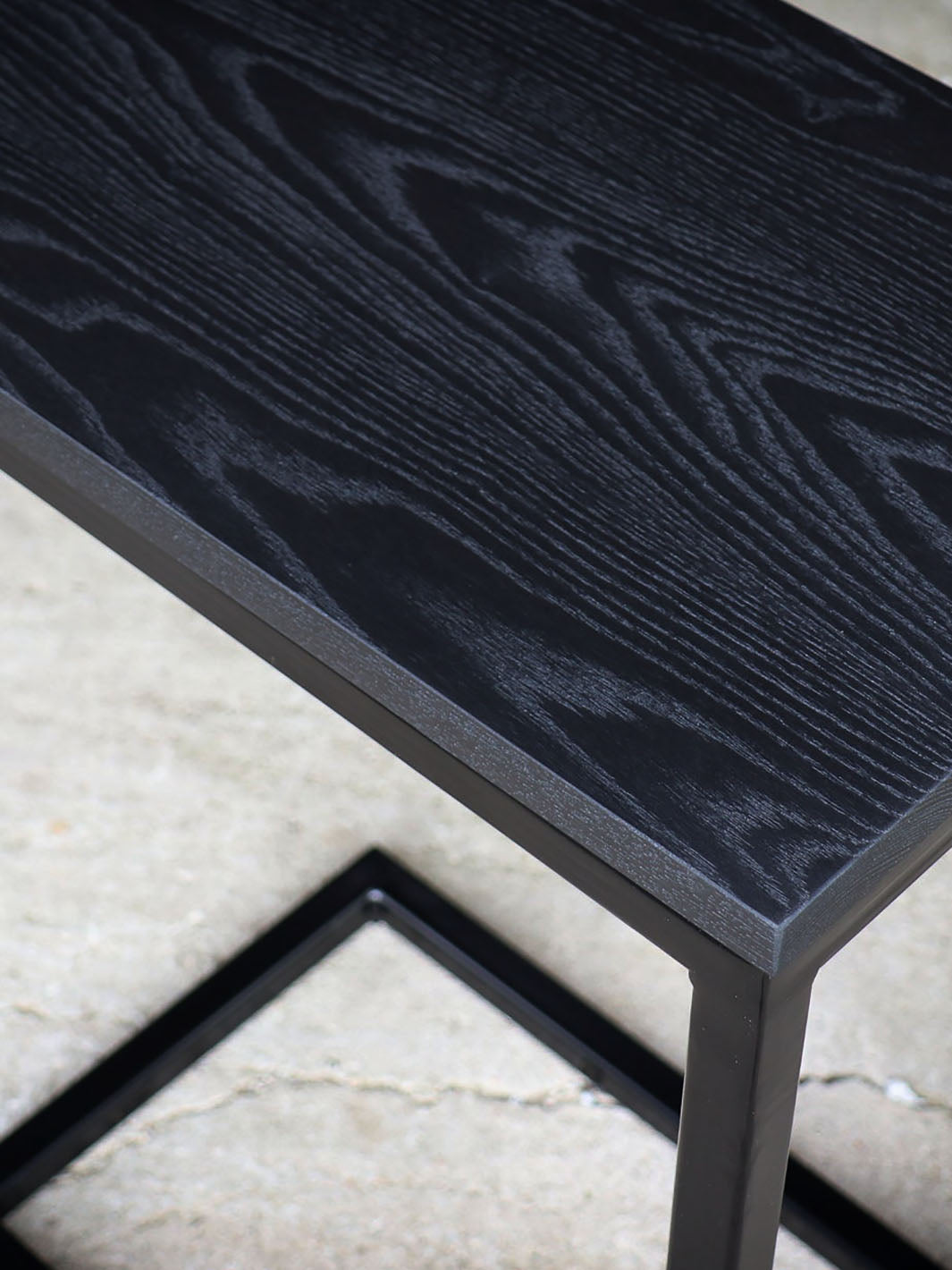 Earthly Comfort Charcoal Black Ash Industrial Side C Table Earthly Comfort Side Tables 2041-4