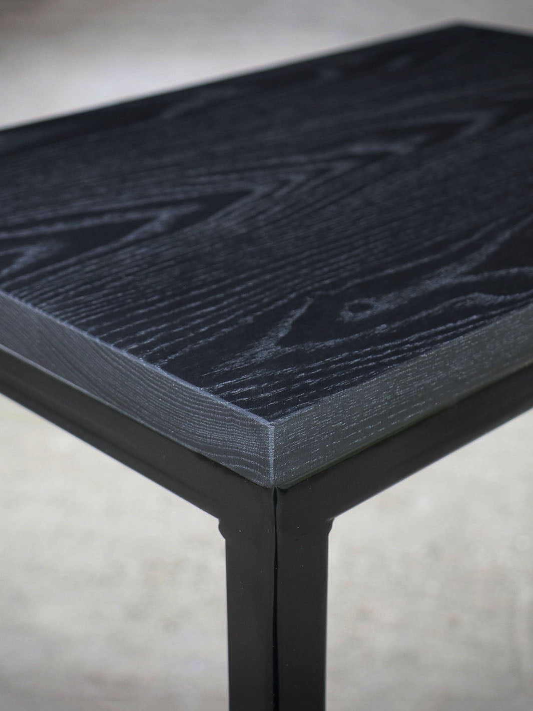 Earthly Comfort Charcoal Black Ash Industrial Side C Table Earthly Comfort Side Tables 2041-5