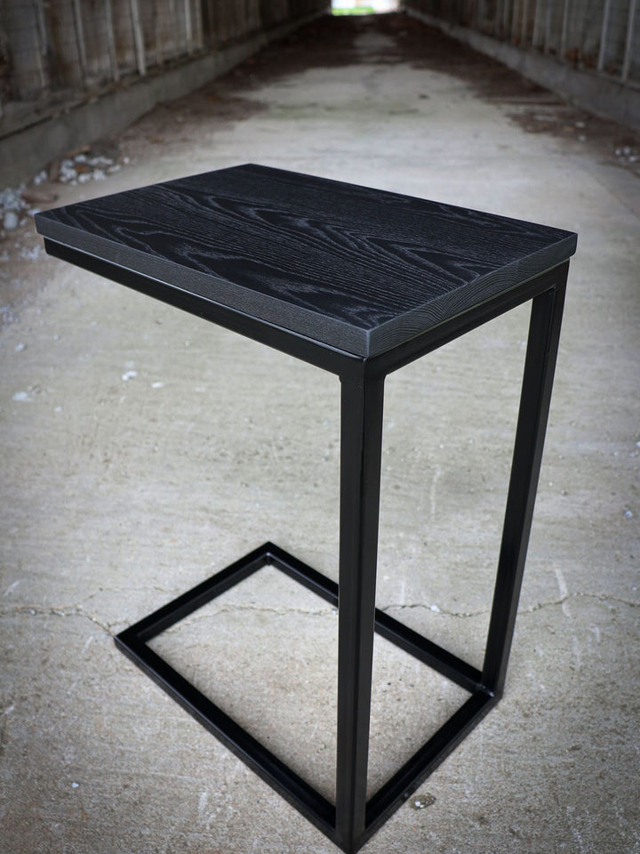 Earthly Comfort Charcoal Black Ash Industrial Side C Table Earthly Comfort Side Tables 2041-6