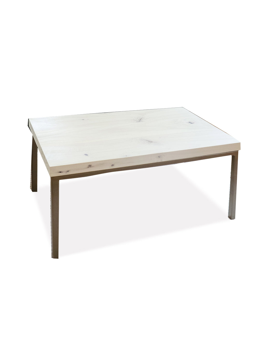 Modern White Maple Coffee Table with Gold Metal Base SHOWROOM (in stock) Earthly Comfort Coffee Tables 2042-1