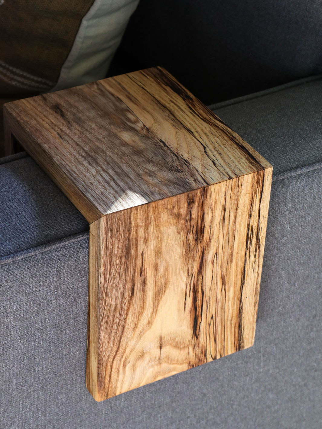 Earthly Comfort 6" Spalted Hackberry Armrest Table Earthly Comfort Coffee Tables 2091-2