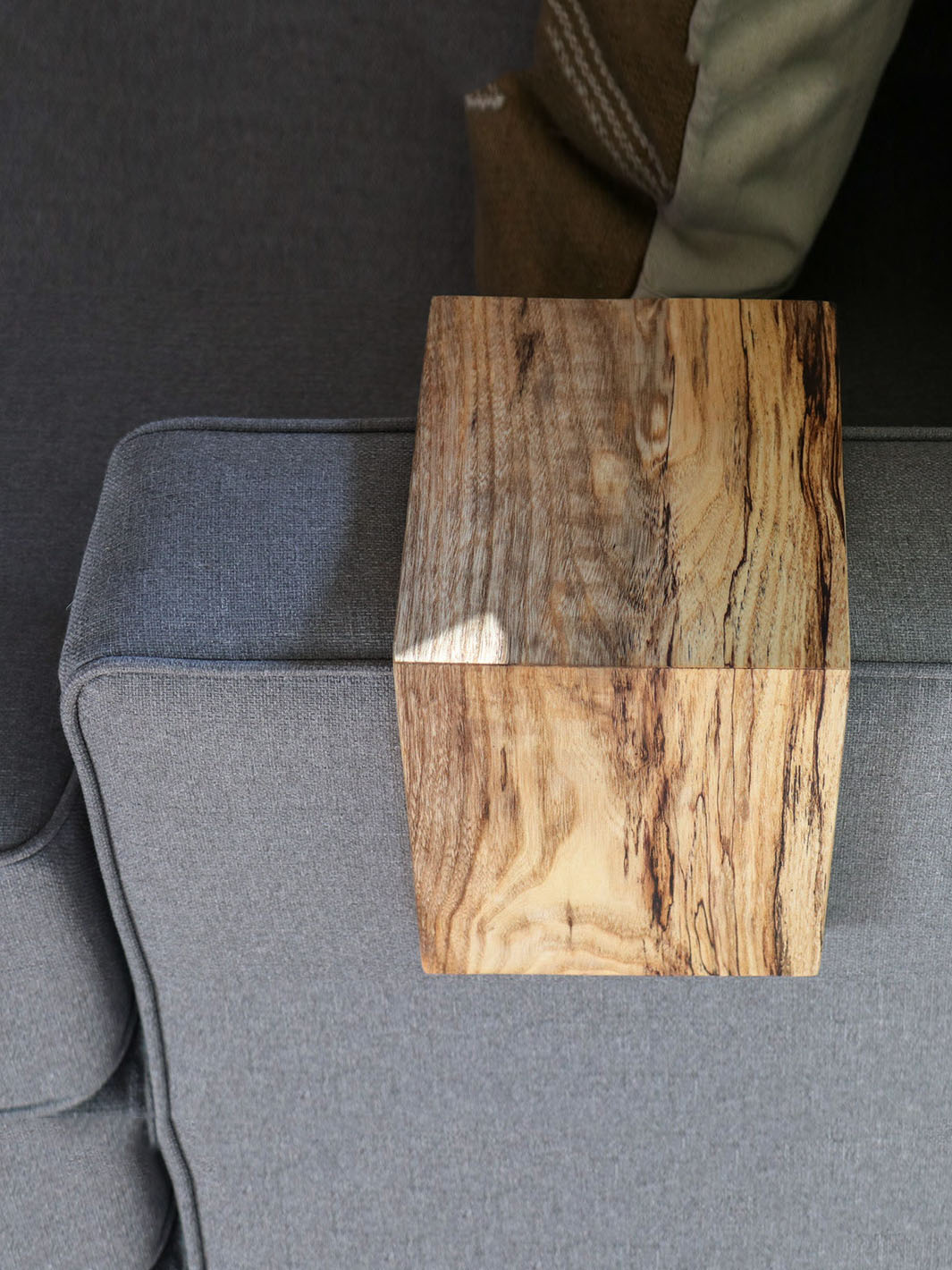 Earthly Comfort 6" Spalted Hackberry Armrest Table Earthly Comfort Coffee Tables 2091-3