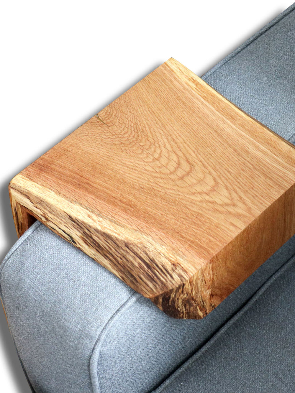 Live Edge White Oak Sofa Armrest Table Earthly Comfort Coffee Tables 2096-1