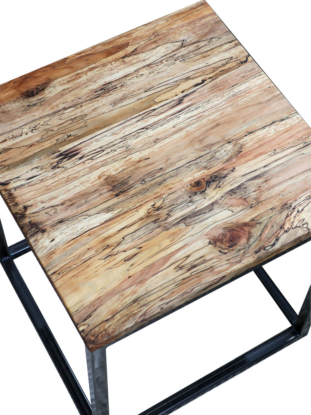 Spalted Maple Cube 18" Coffee Table, Side Table, Solid Wood Table Earthly Comfort Side Tables 2111-1