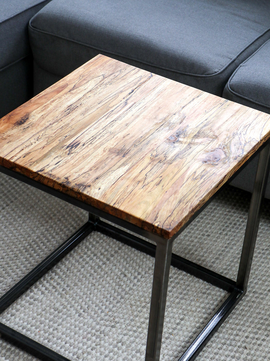 Spalted Maple Cube 18" Coffee Table, Side Table, Solid Wood Table Earthly Comfort Side Tables 2111-7