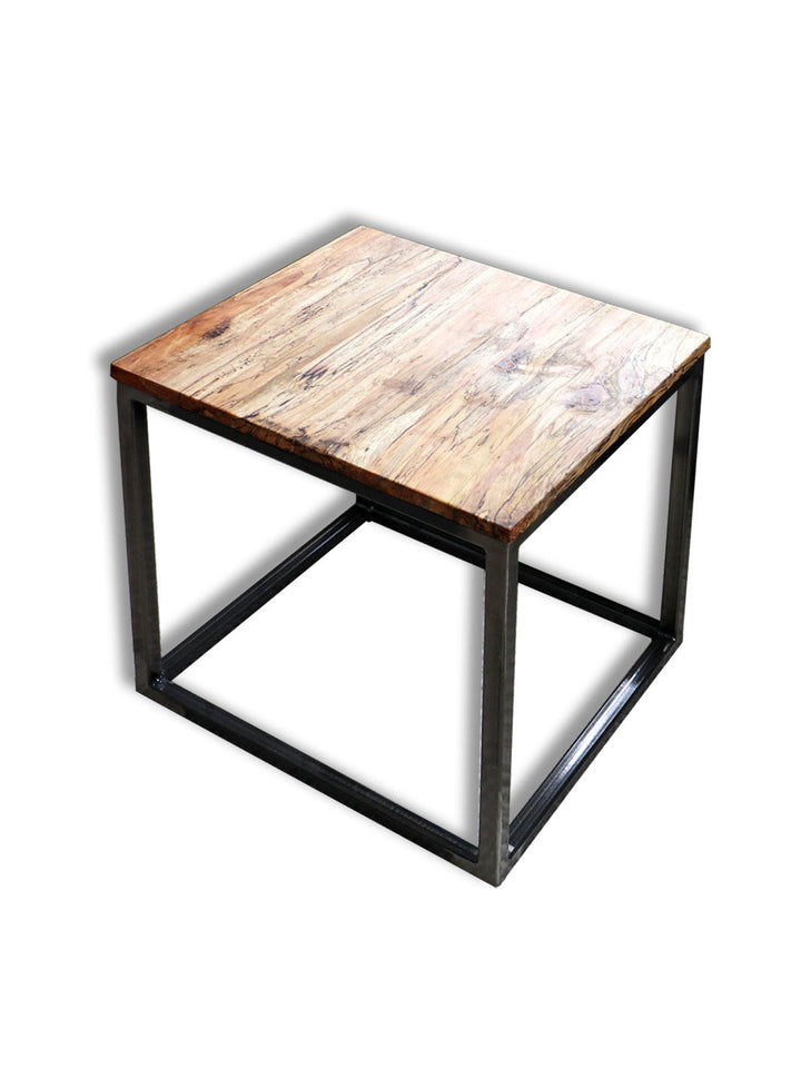 Spalted Maple Cube 18" Coffee Table, Side Table, Solid Wood Table Earthly Comfort Side Tables 2111