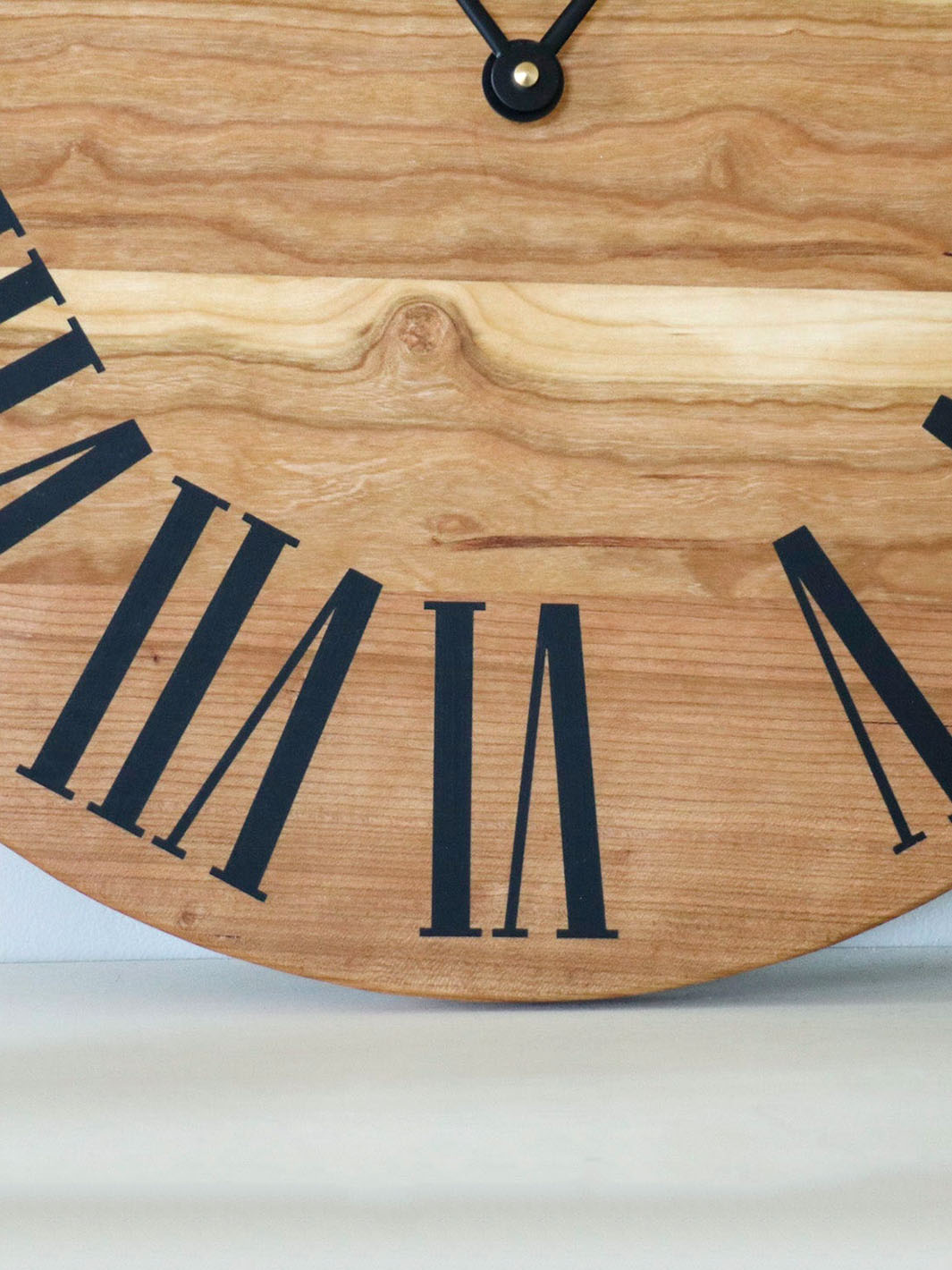 Sappy 18" Solid Cherry Hardwood Wall Clock with Black Roman Numerals (in stock)