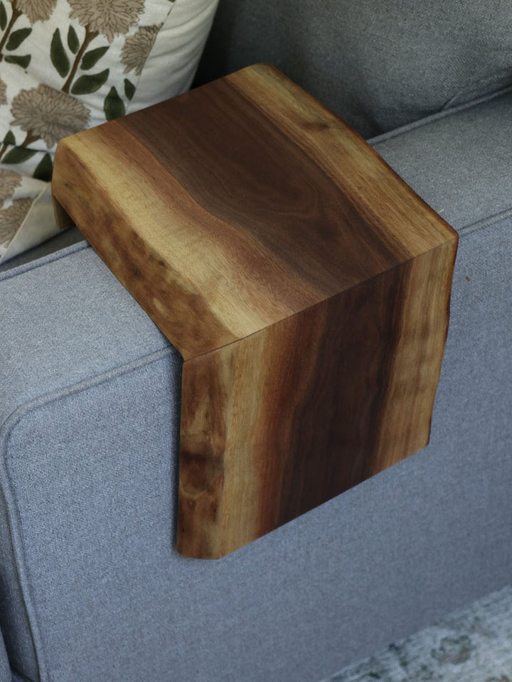 Earthly Comfort Live Edge Walnut Wood 8" Armrest Table Earthly Comfort Coffee Tables 2228-4