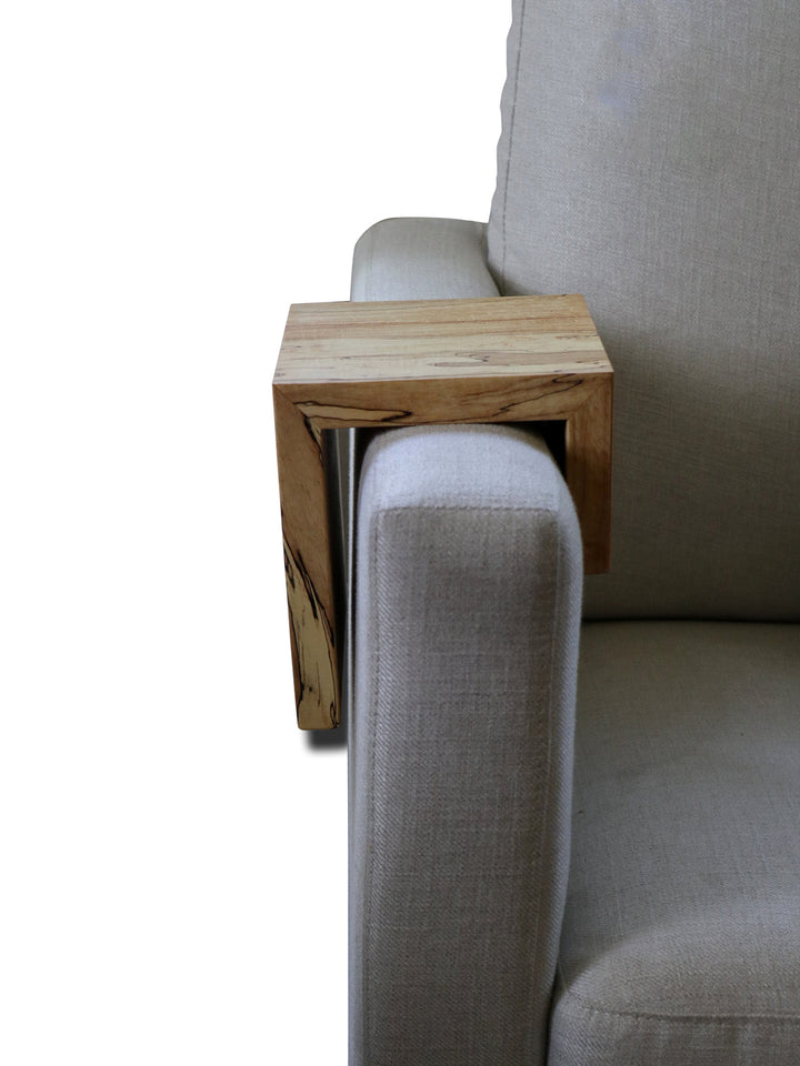 Solid 5" Spalted Maple Sofa Armrest Table (in stock) Earthly Comfort Arm Table 2230-1