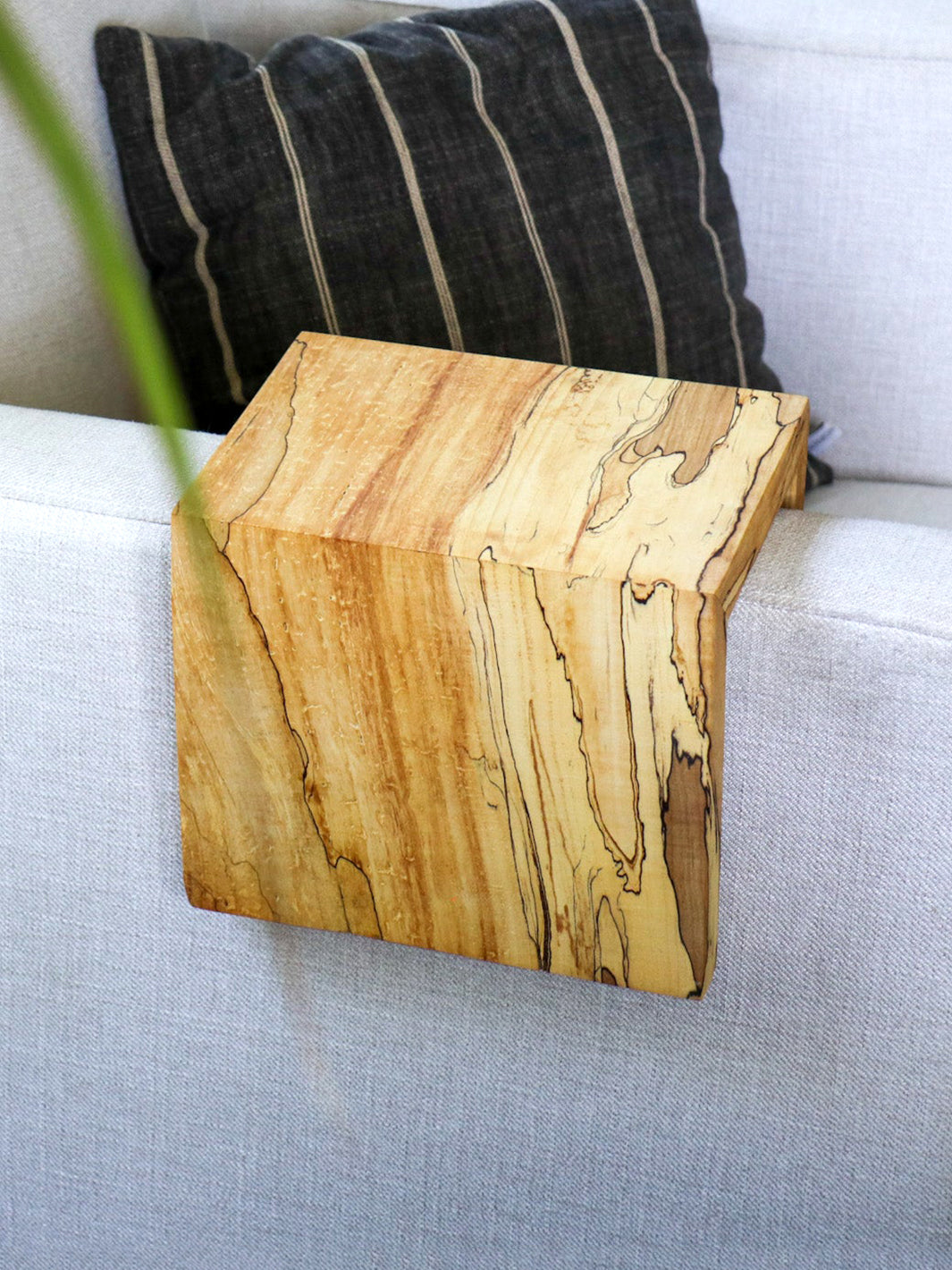 Solid 5" Spalted Maple Sofa Armrest Table (in stock)