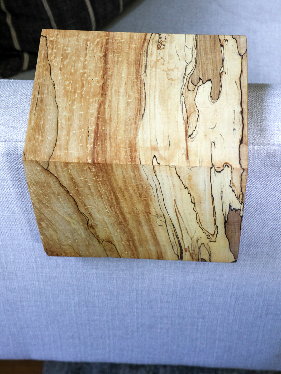 Solid 5" Spalted Maple Sofa Armrest Table (in stock) Earthly Comfort Arm Table 2230-4