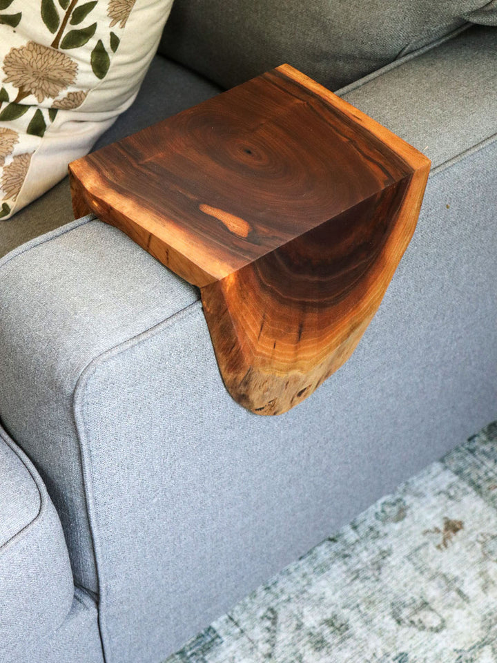 Earthly Comfort Live Edge Walnut Waterfall Armrest Table Earthly Comfort Coffee Tables 2233-5